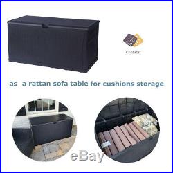 120 Gallon Patio Storage Deck Box -Garage Shed Tool Container Bench Rattan Style