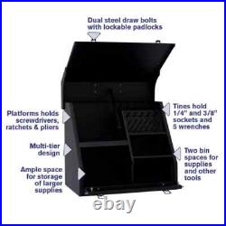 15 in. W x 11 in. D Portable Handheld Steel Shop Triangle Tool Box for Sockets 15 in. W x 11 in. D Portable Handheld Steel Shop Triangle Tool Box for Sockets