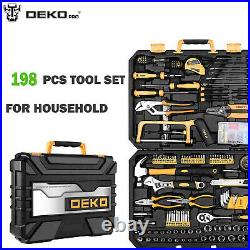 198Pcs US Handyman Tool Set Combination Wrenches, Repair Tools With Plastic Box