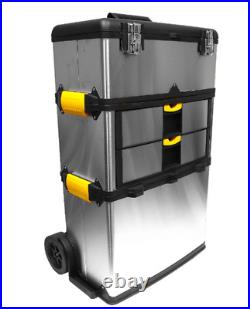 1X Mobile 3-part Tool Box Stainless Steel by Stalwart NEW