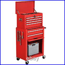 2 PCS Rolling Tool Cabinet Storage Chest Box Garage Box Organizer with 6 Drawers