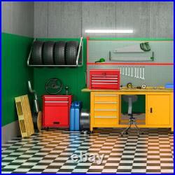 2 in 1 Rolling Cabinet Storage Chest Box Garage Toolbox