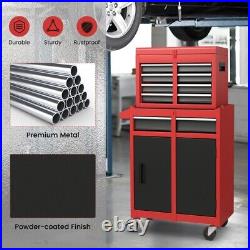 2-in-1 Tool Storage Cabinet Tool Box Rolling Detachable With Lockable Drawers