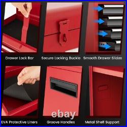 2-in-1 Tool Storage Cabinet Tool Box Rolling Detachable With Lockable Drawers