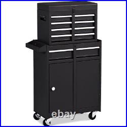 2 in 1 Utility Rolling Tool Organize Cabinet Box Tool Chest Drawer Black