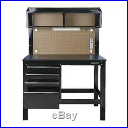 2-in-1 Workbench/Cabinet Combo W/ Work Light 48 in.Rust Resistant Tool Storage 