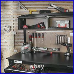 2-in-1 Workbench Cabinet Combo With Work Light 48in Rust Resistant Tool Storage