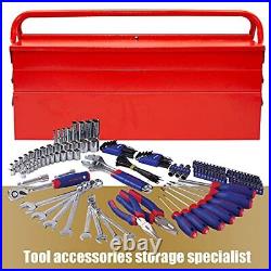 20-inch Portable Metal Tool Box 5 Tray Multi-Function Tool Organizer Red