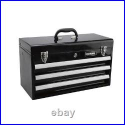 20Black 3-Drawer Steel Keyed Tool Box Heavy Gauge Steel Construction Keyed lock