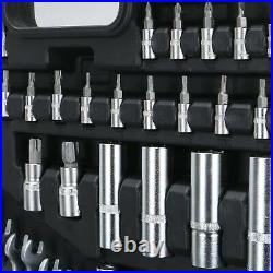 215pcs Professional Ratchet Spanner Socket Set 1/2 1/4 3/8 Tool Kit Toolbox