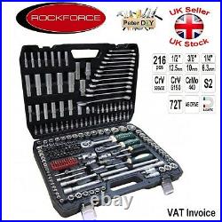216 pcs Ratchet Socket Set 1/2 1/4 3/8 Tools Toolbox RF-38841 Professional