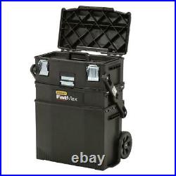 22 IN 4-IN-1 CANTILEVER TOOL BOX Stanley Fatmax Mobile Work Center Storage Black