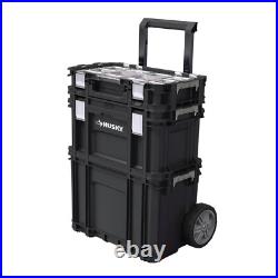 22 in. Husky Portable Rolling Tool Box on Wheels Cart Part Organizer Storage Bin