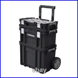 22 in. Husky Portable Rolling Tool Box on Wheels Cart Part Organizer Storage Bin