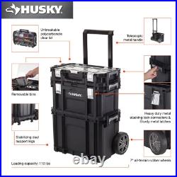 22 in. Husky Portable Rolling Tool Box on Wheels Cart Part Organizer Storage Bin