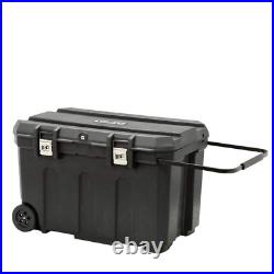 23 In. 50 Gallon Mobile Tool Box Portable Stanley Rolling Chest Black Lid D