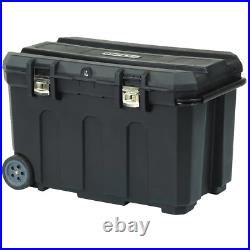 23 In. 50 Gallon Mobile Tool Box Portable Stanley Rolling Chest Black Lid D