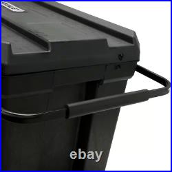 23 In. 50 Gallon Mobile Tool Box Portable Stanley Rolling Chest Black Lid D