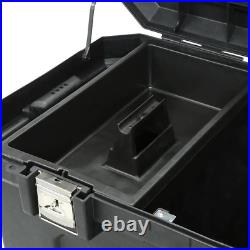 23 In. 50 Gallon Mobile Tool Box Portable Stanley Rolling Chest Black Lid D