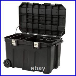 23 in 50-Gallon Mobile Tool Box Portable Stanley Rolling Chest Black Lid