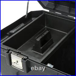 23 in 50-Gallon Mobile Tool Box Portable Stanley Rolling Chest Black Lid