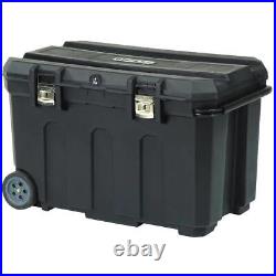 23 in. 50 gallon mobile tool box portable stanley rolling chest black lid d