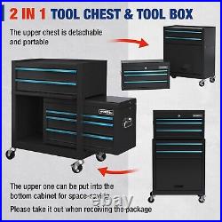 24.5 5-Drawer 2 in 1 Rolling Tool Chest Detachable Storage Cabinet with Wheels