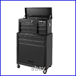 24 5-Drawer Rolling Tool Chest Box Organizer Storage Cabinet Combo Steel Black