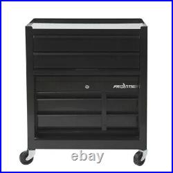 24 5-Drawer Rolling Tool Chest Box Organizer Storage Cabinet Combo Steel Black