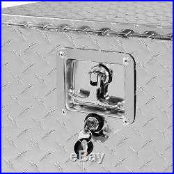 24 Aluminum Diamond Plate Tool Box Truck Underbody Storage Lock WithKey, Silver