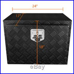 24 Heavy Duty Black Aluminum Tool Box Truck Underbody Trunk Bed Trailer Storage