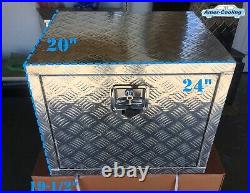 24 x 20x 19-1/2 Aluminum Truck Tool Box Storage Horse Boat RV DIAMOND PATTERN