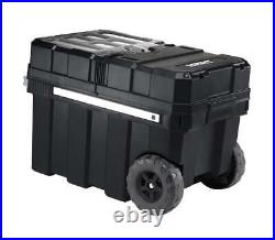 24In Rolling Black Resin Tool Box Portable Tool Storage Organizer NEW