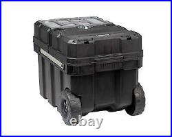 24In Rolling Black Resin Tool Box Portable Tool Storage Organizer NEW