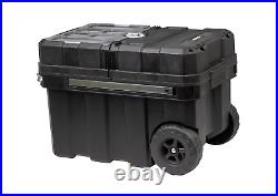 24In Rolling Black Resin Tool Box Portable Tool Storage Organizer NEW