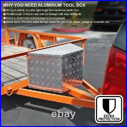 24x10x12 Heavy Duty Aluminum Tool Box Truck Pickup Storage+Handles+Lock+Keys