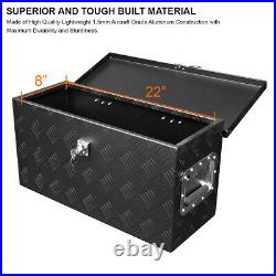 24x10x12 Heavy Duty Black Aluminum Tool Box Truck Storage+Handles+Lock+Keys