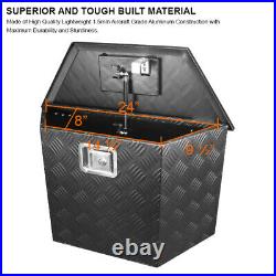 28/15 Heavy Duty Black Aluminum Tool Box Truck Pickup Storage withLock+Keys