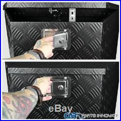 29 Black Tongue Heavy Duty Aluminum Tool Box Truck Storage Trunk Trailer+Lock