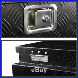 29 Heavy Duty Black Aluminum Tongue Tool Box Truck Trailer Storage+Lock+Keys