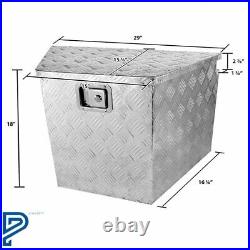 29 x 14.9 x 17.9 Silver Aluminum Underbody Storage Tool Box for Truck Trailer