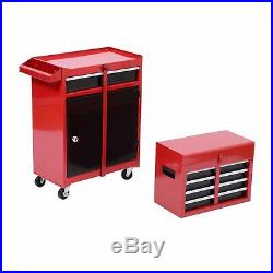 2in1 Rolling Tool Cart Wheeled Storage Cabinet Organizer Drawer Chest