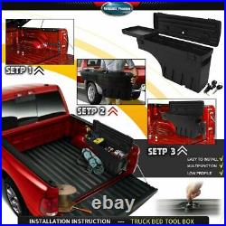 2xRear Truck Bed Storage Box Toolbox withLock for Chevy Silverado 1500 GMC Sierra