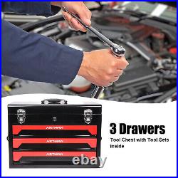 3 Drawer Metal Tool Box Tool Chest 439 Pcs Mechanics Tool Set with Tool Set