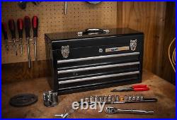 3 Drawer Tool Box 20 in. Portable Steel Storage Organizer Tray Case Metal Chest