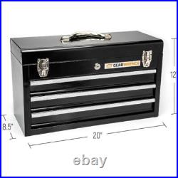 3 Drawer Tool Box Black Steel Keyed Lock Secure Storage Organizer Heavy Duty New 3 Drawer Tool Box Black Steel Keyed Lock Secure Storage Organizer Heavy Duty New