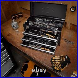 3 Drawer Tool Box Black Steel Keyed Lock Secure Storage Organizer Heavy Duty New 3 Drawer Tool Box Black Steel Keyed Lock Secure Storage Organizer Heavy Duty New