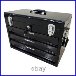 3 Drawer Tool Box with Complete Tool Set for Home Garage Organization