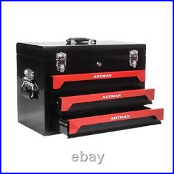 3 Drawers Tool Box, Tool Storage Cabinet With Metal Latch Closure For Home