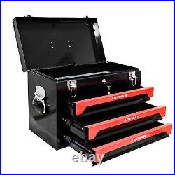 3 Drawers Tool Box Tool Storage Organizer with Top Storage Tray Tool Chest